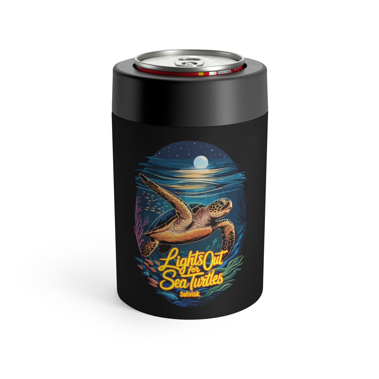 SoliVisk Coastal Collection “Lights Out for Sea Turtles” 12oz Insulated Can/Bottle Holder