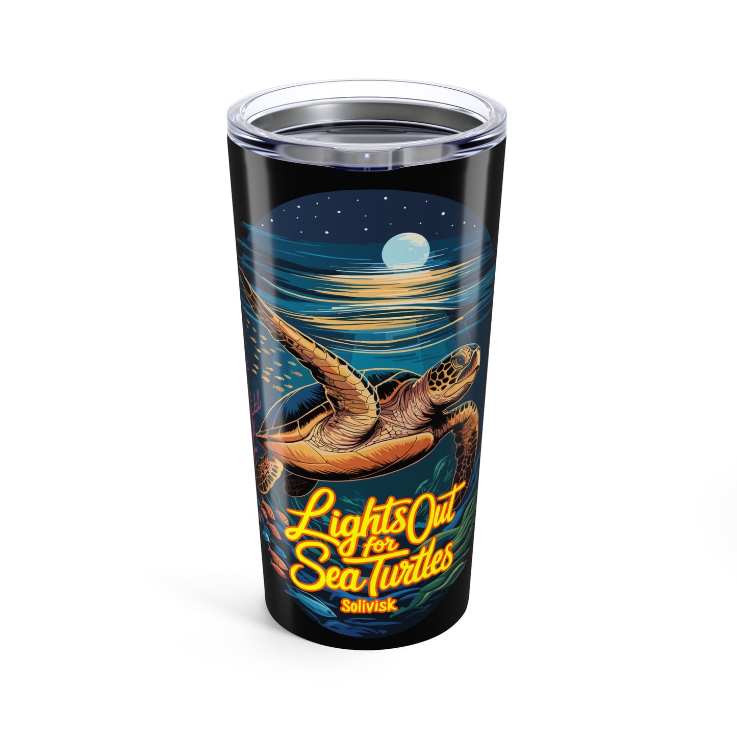 SoliVisk Coastal Collection “Lights Out for Sea Turtles” 20oz Insulated Tumble