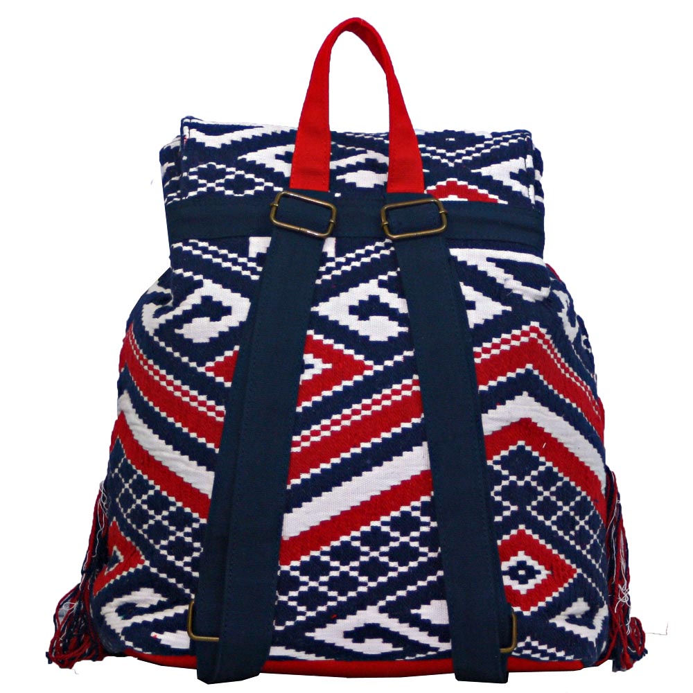 Boho Red, White and Blue Backpack
