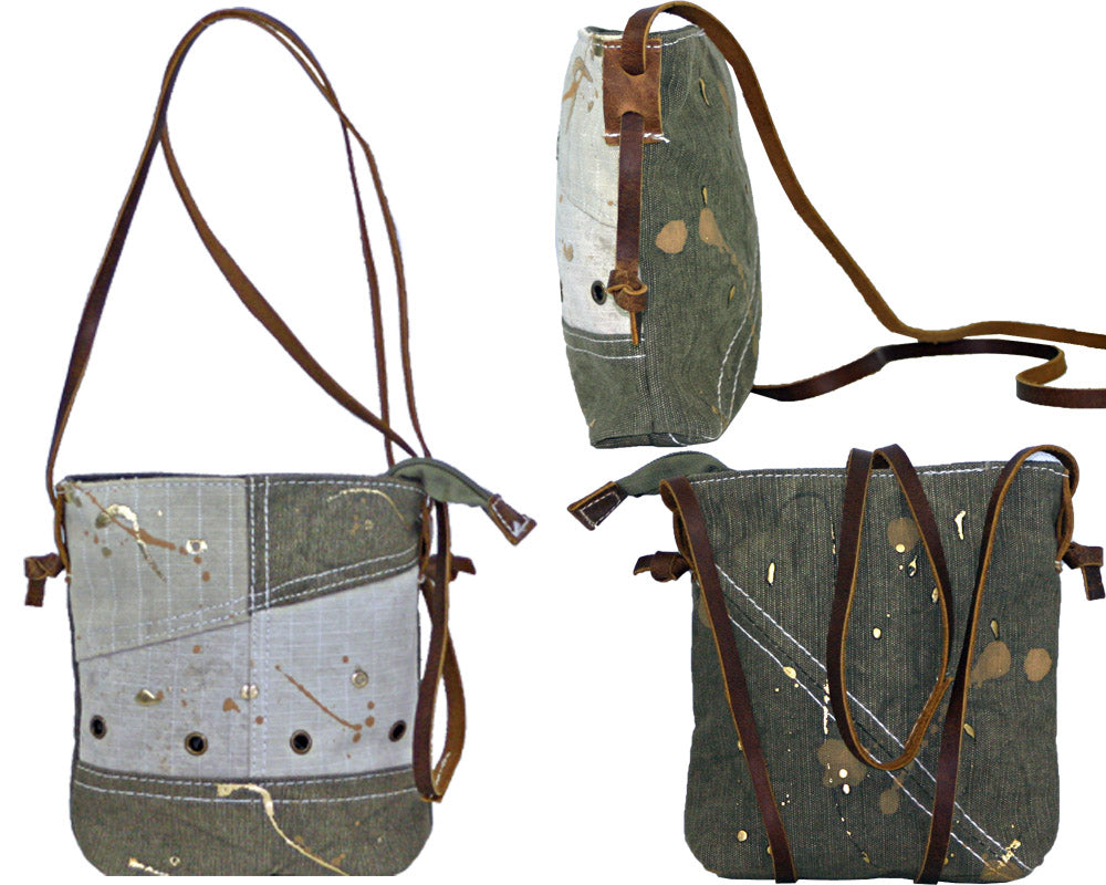Uchi Vintage Recycled Tent Small Shoulder Purse