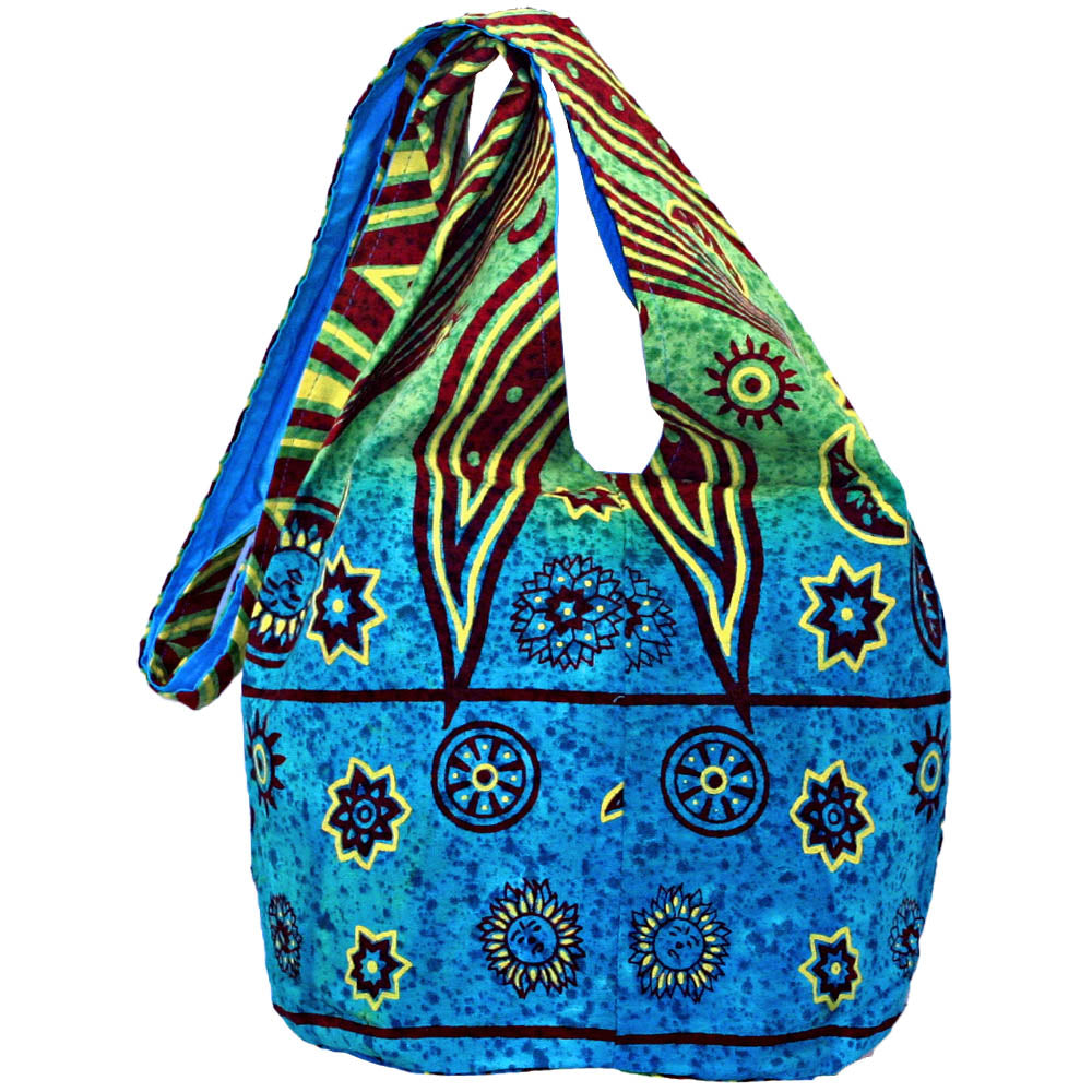 Sun Moon and Stars Celestial Fire Crossbody Barrel Bag