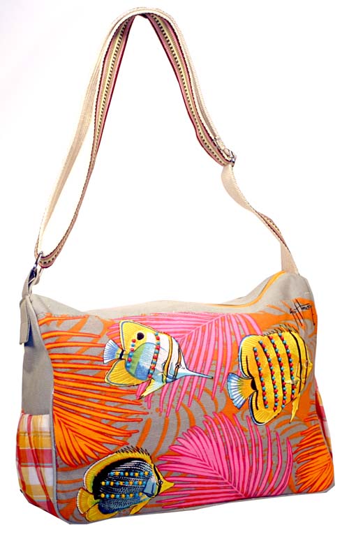 Guy Harvey Angle Fish and Ferns Medium Tote Bag