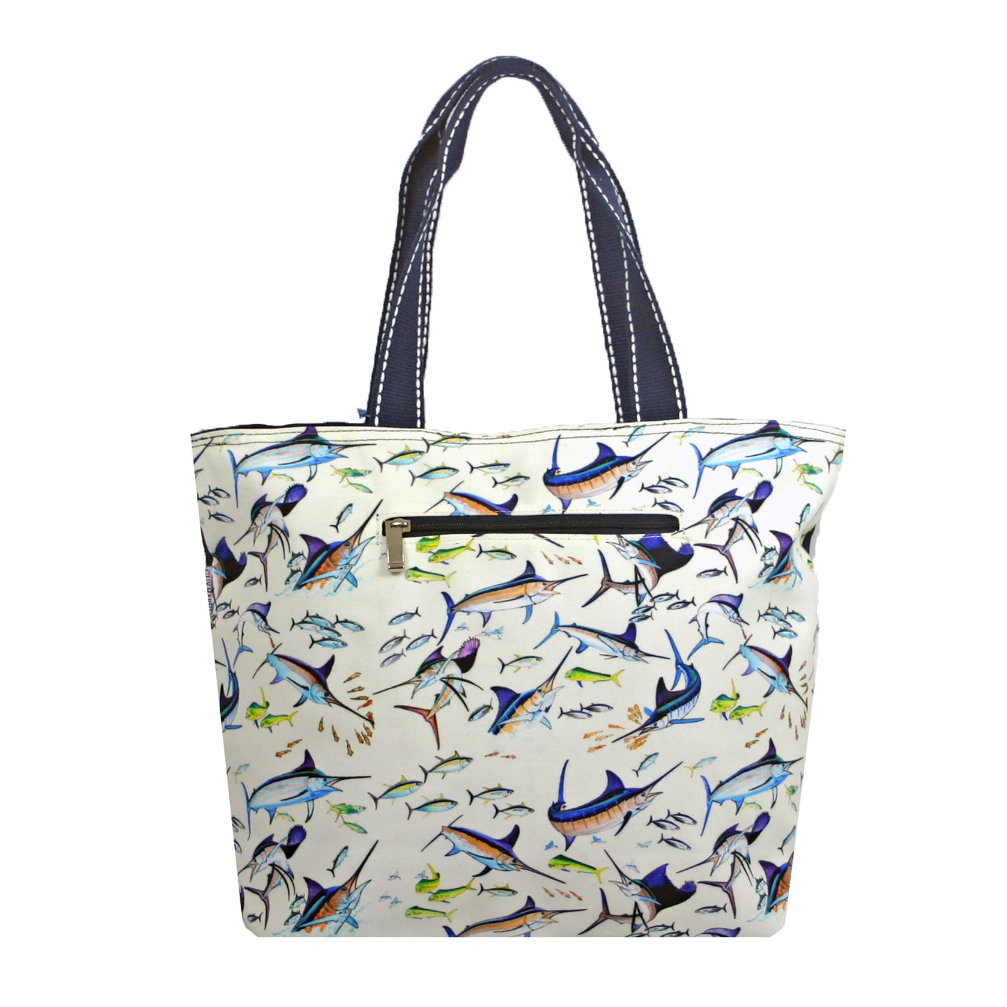 Guy Harvey Marlin Brunch Canvas Beach Tote Bag