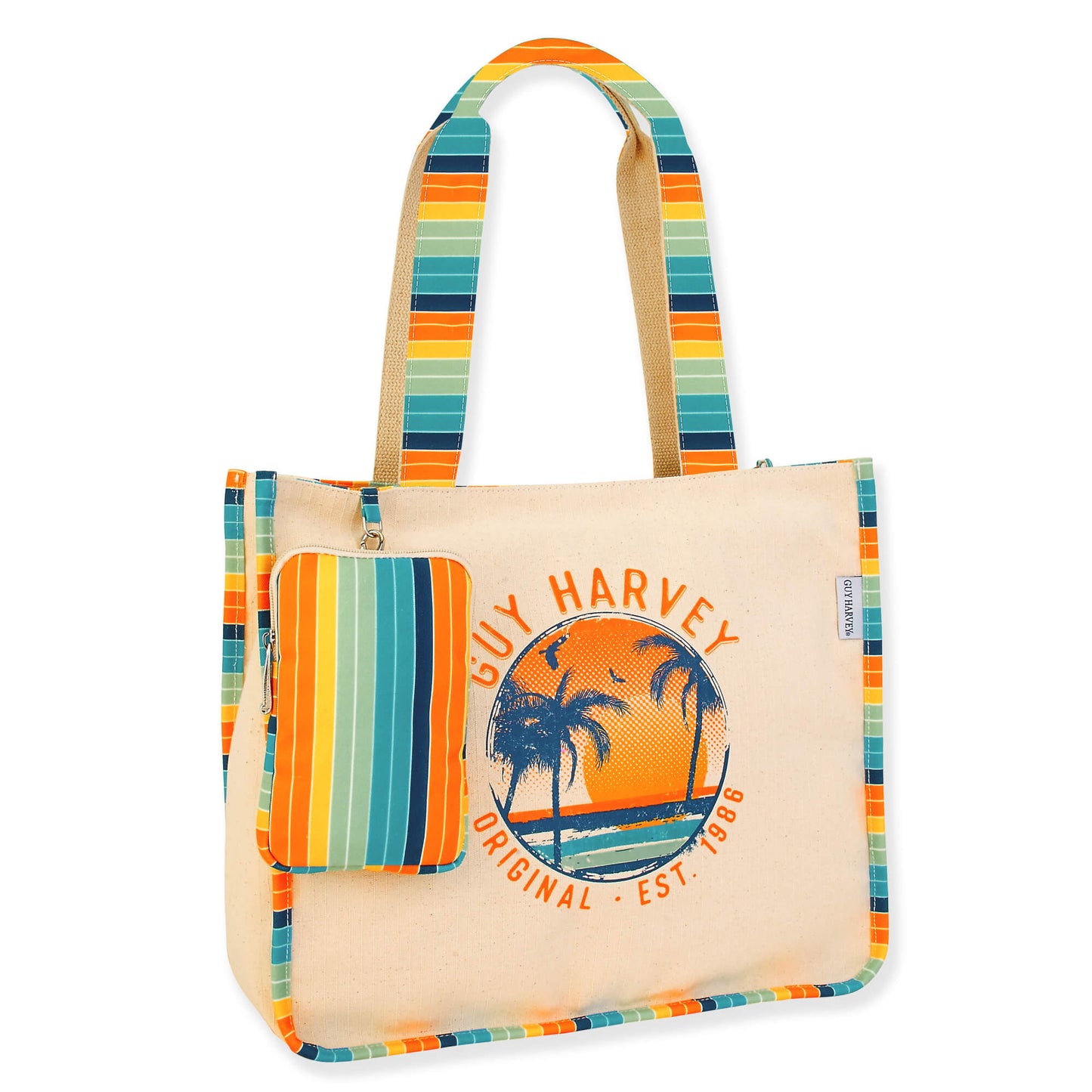Guy Harvey Rowan Retro Sunset Shoulder Tote Bag