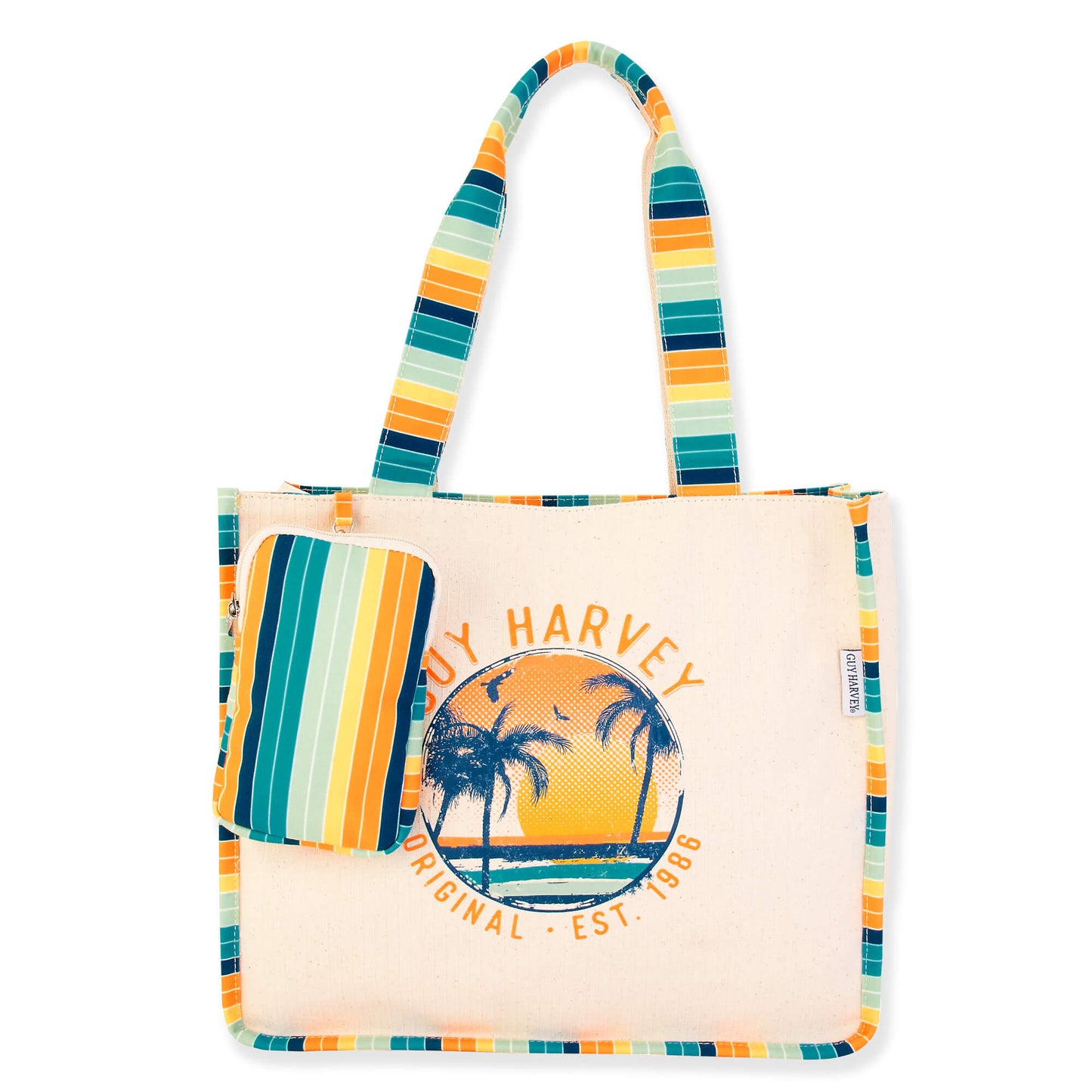 Guy Harvey Rowan Retro Sunset Shoulder Tote Bag
