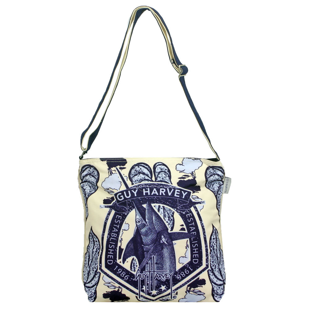 Guy Harvey Marlin Garden Crossbody Tote