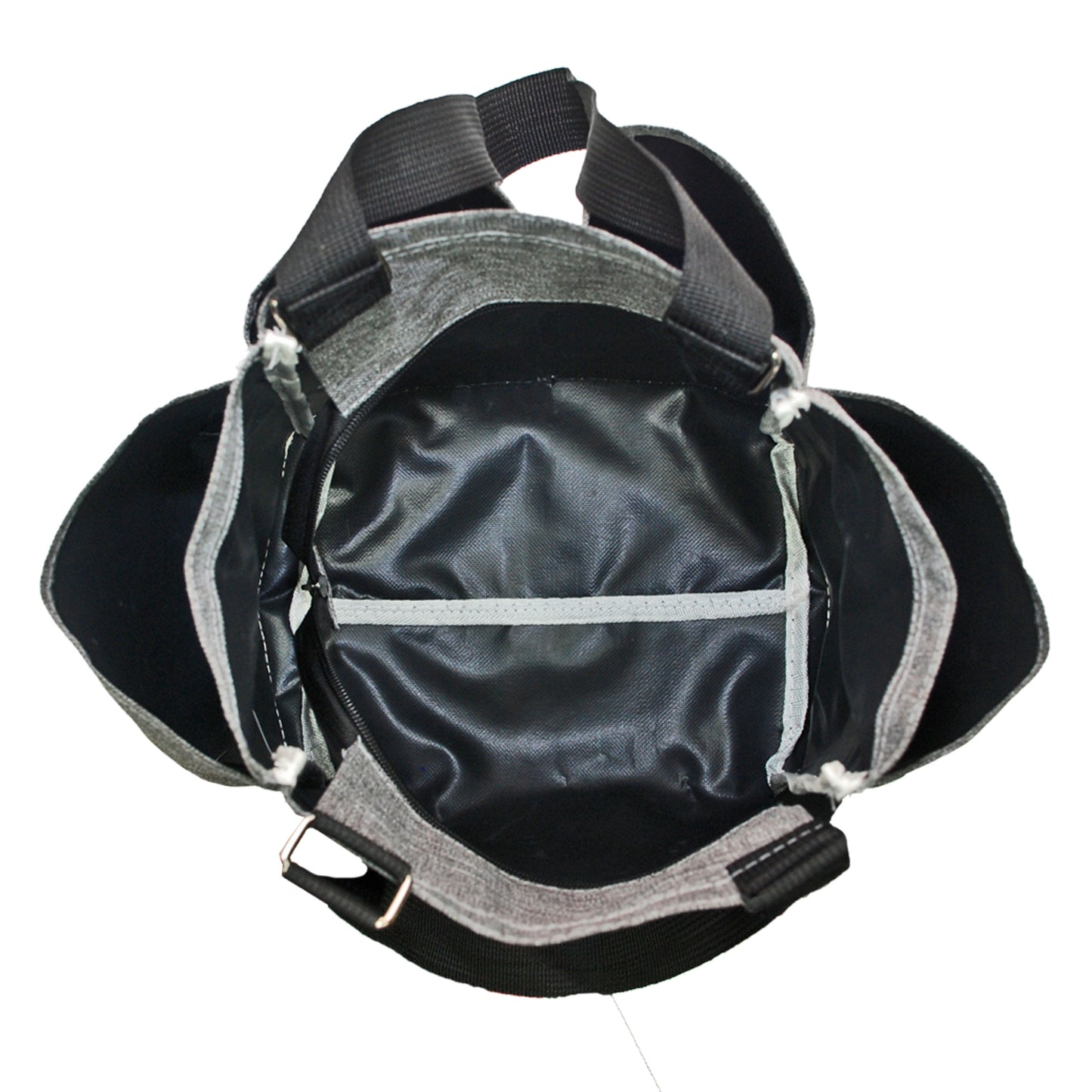 Women’s Gray Utility Tote with 4 Pockets Perfect Small Bag for Work, and Travel