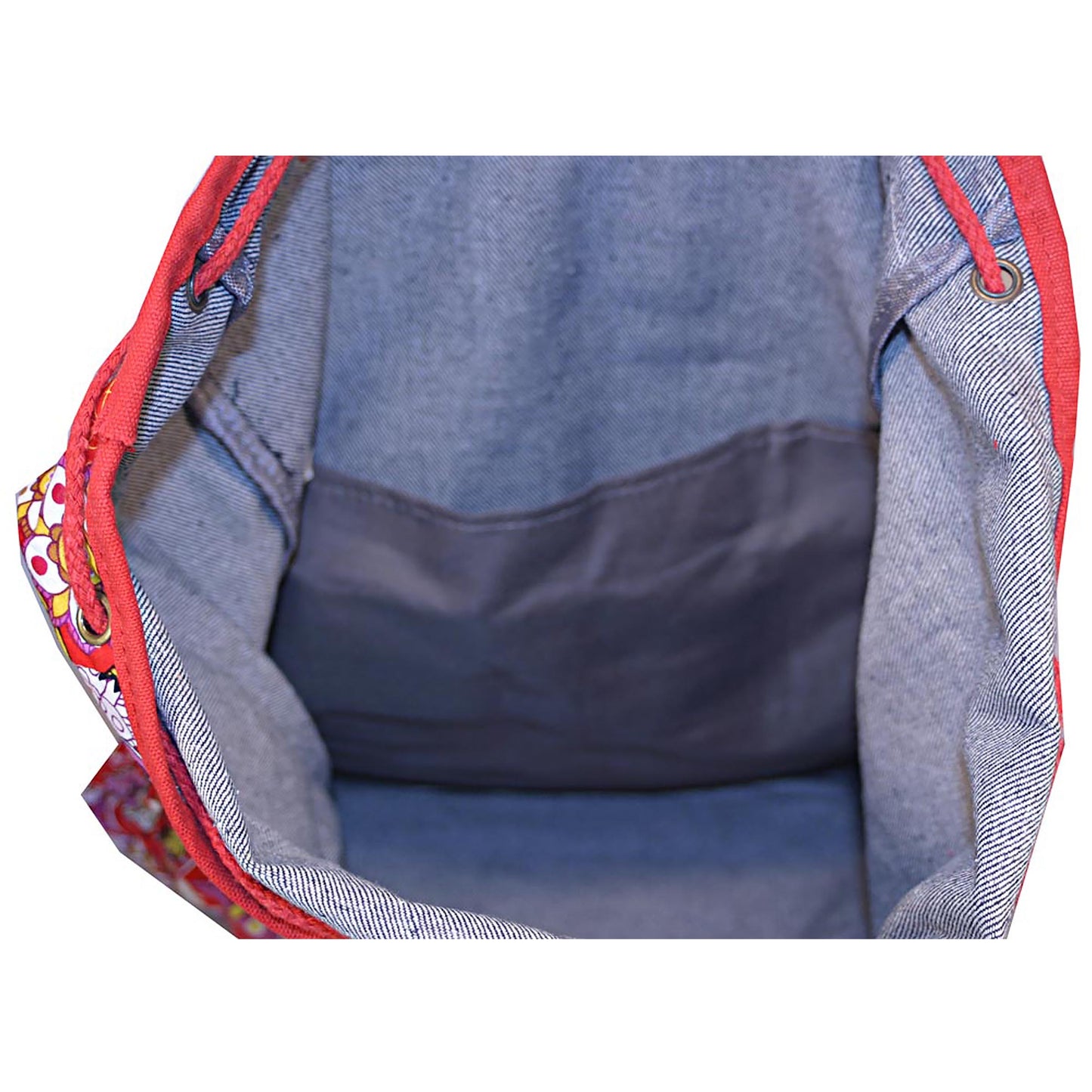 Red Floral Fusion Boho Style Day Pack Backpack