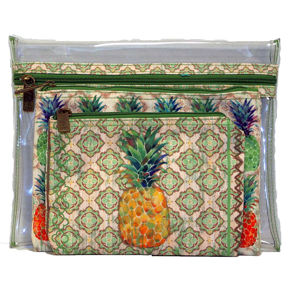 Paul Brent Tropical Pineapple 3 Piece Travel Bag Set Organizer