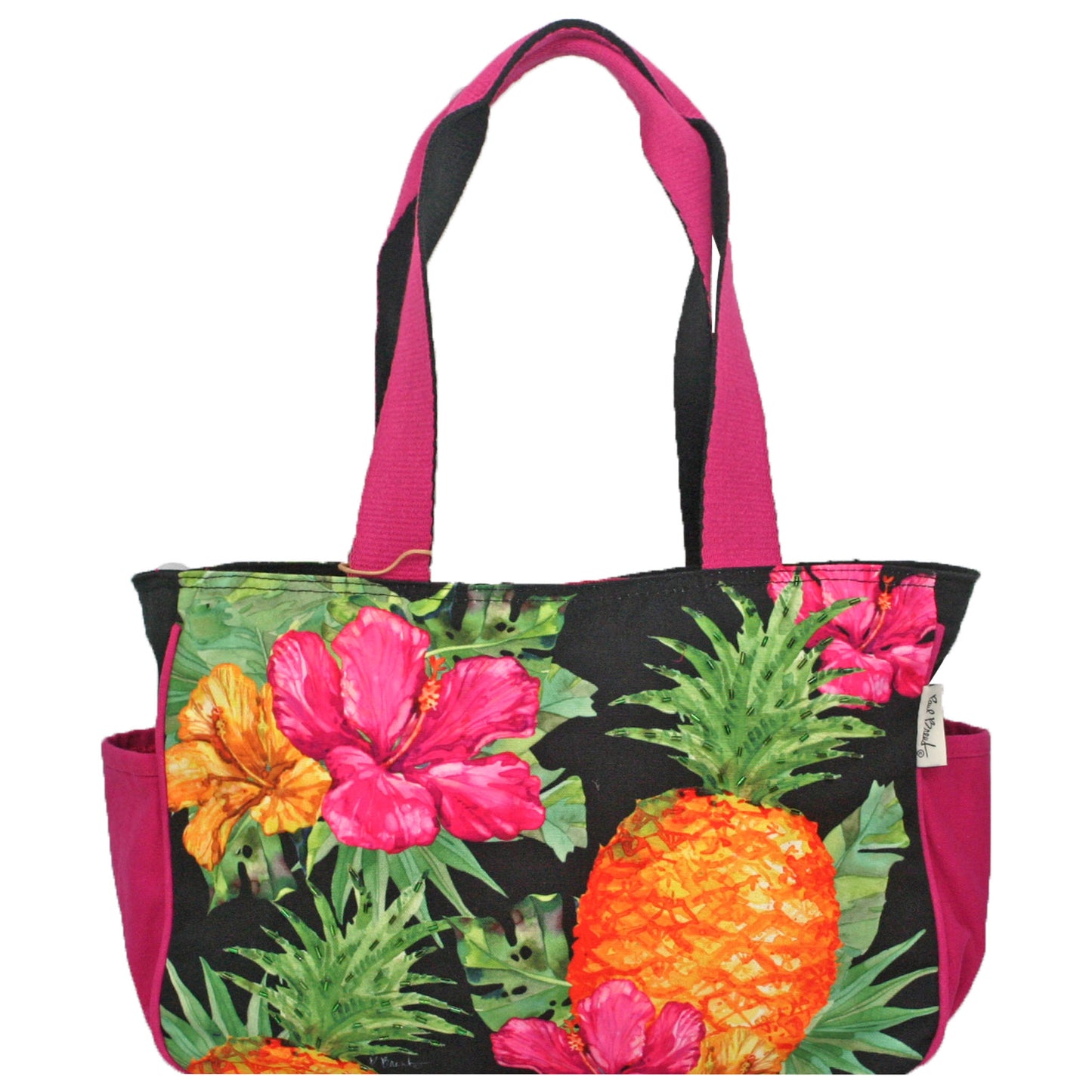 Paul Brent Hibiscus and Pineapple Medium Tote Bag