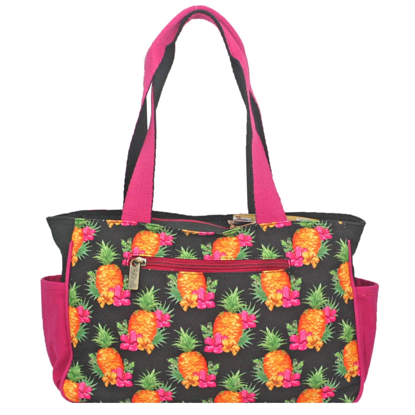 Paul Brent Hibiscus and Pineapple Medium Tote Bag