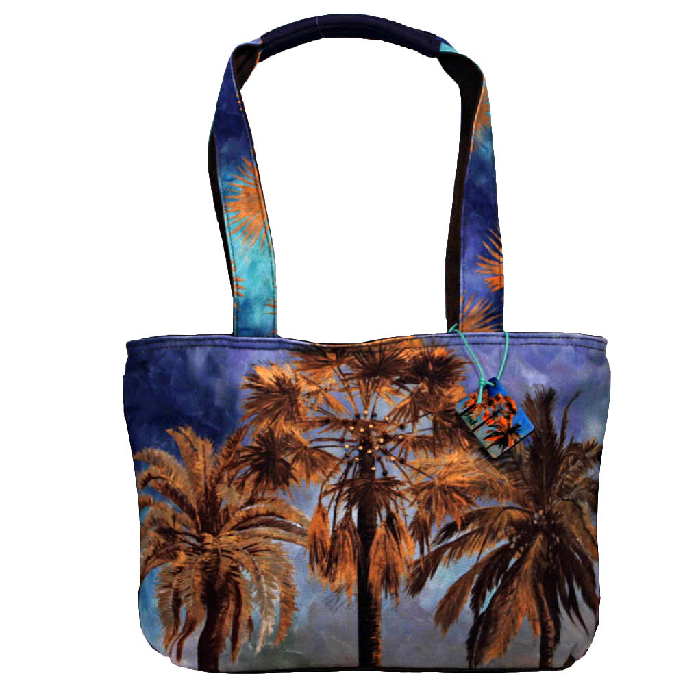 Carolina Palm Trees Top Handle Shoulder Tote