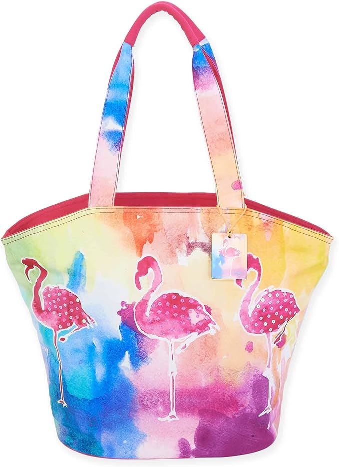 Vibrant Watercolor Flamingo Tote Bag