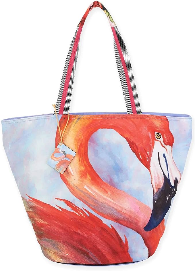 Tropical Pink Flamingo Shoulder Tote Bag