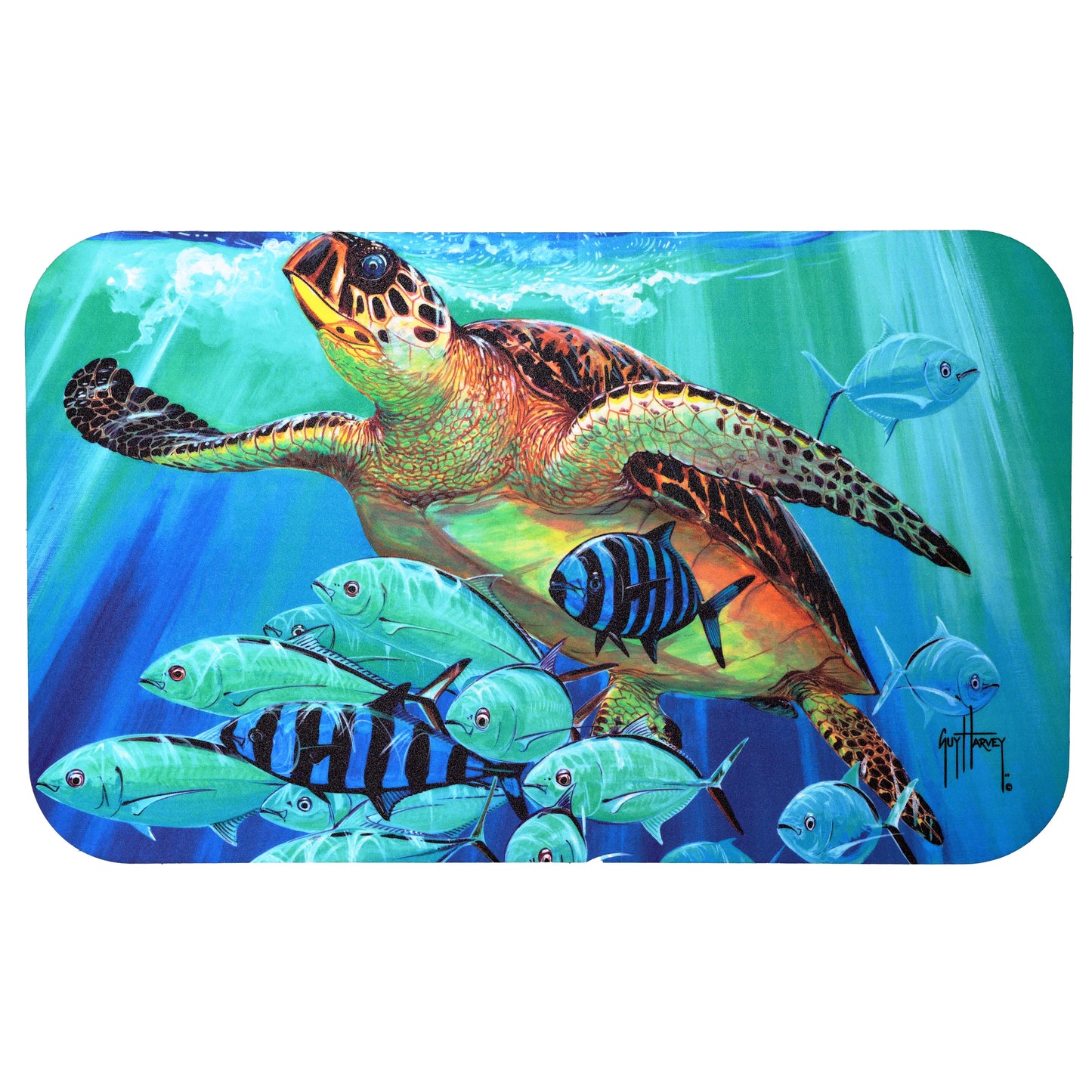 Guy Harvey Cooler Mat EVA Foam Deck Pad Fits Yeti Coolers without wheels Non-Slip, Marine Grade