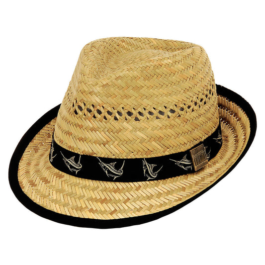 Guy Harvey Classic Straw Fedora 3.5” Brim