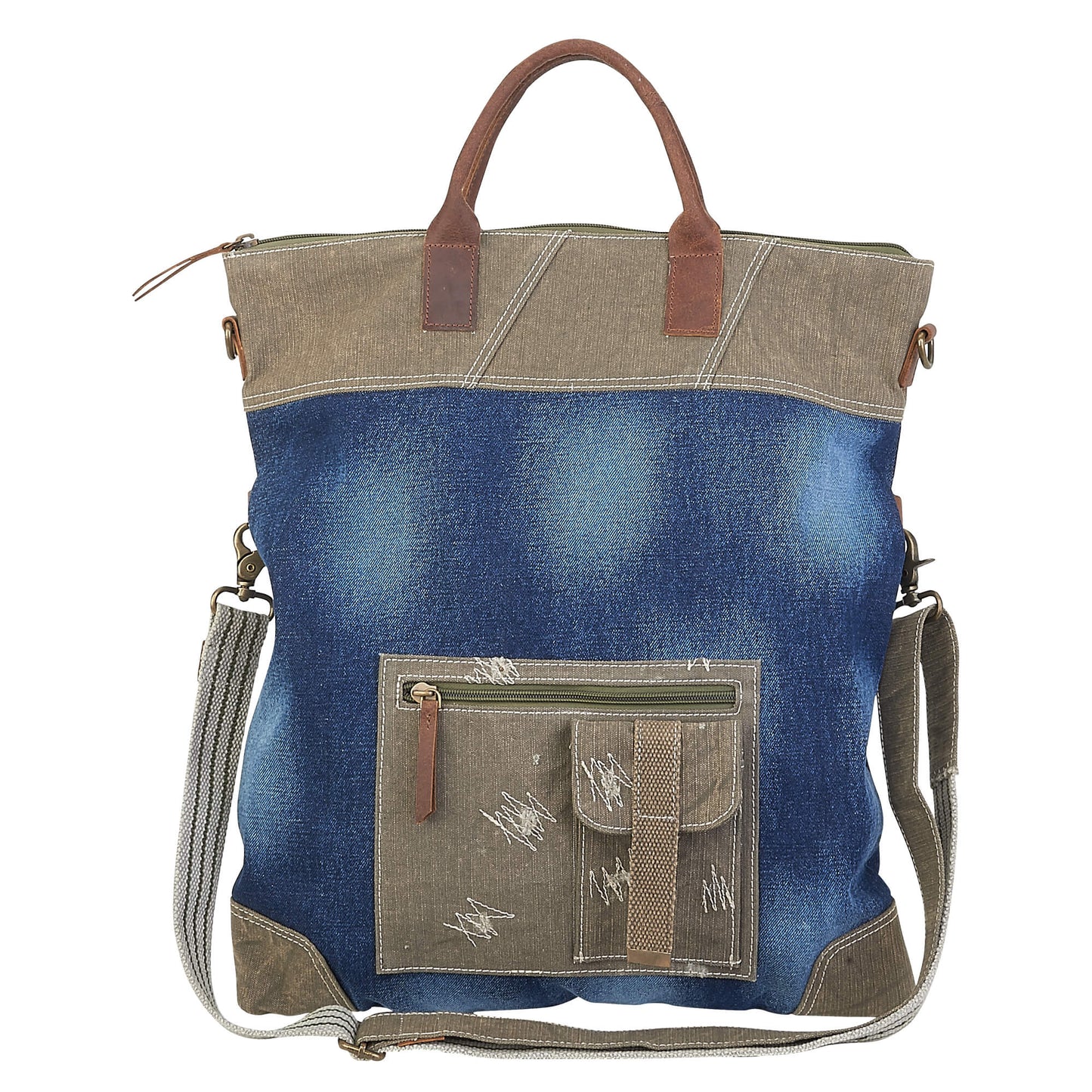 UHCI Recycled Tent Carry Tote Bag – Eco-Friendly Vintage Canvas Shoulder Bag with Adjustable Strap & Leather Accents (Copy)