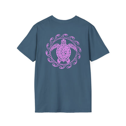 SoliVisk Coastal Collection – Māori Pink Sea Turtle Unisex Graphic Tee Shirt