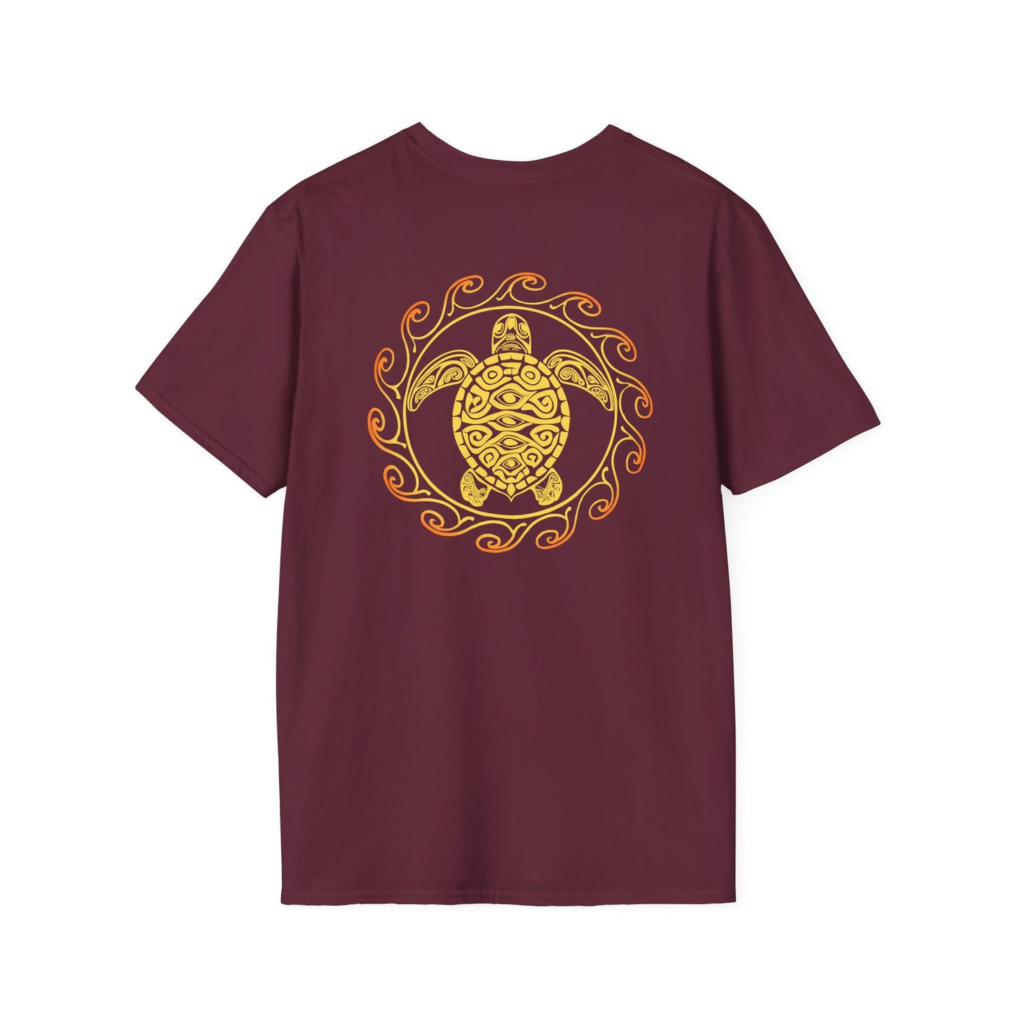 SoliVisk Coastal Collection – Māori Sun Burst Yellow Sea Turtle Unisex Graphic Tee Shirt