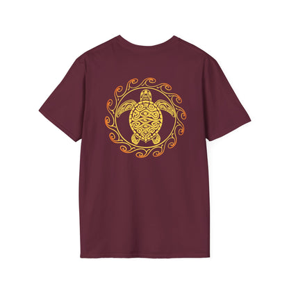 SoliVisk Coastal Collection – Māori Sun Burst Yellow Sea Turtle Unisex Graphic Tee Shirt