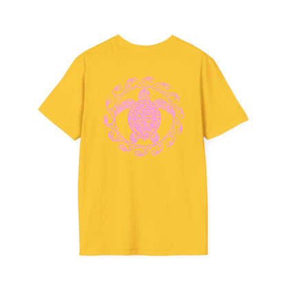 SoliVisk Coastal Collection – Māori Pink Sea Turtle Unisex Graphic Tee Shirt