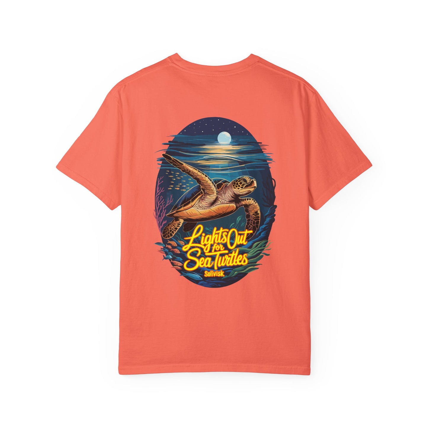 Lights Out for Sea Turtles Conservation T-Shirt – Comfort Colors Unisex Tee from the SoliVisk Coastal Collection