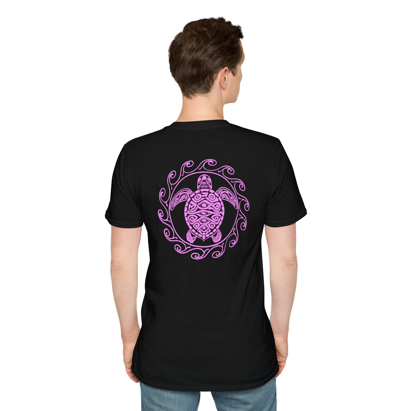 SoliVisk Coastal Collection – Māori Pink Sea Turtle Unisex Graphic Tee Shirt