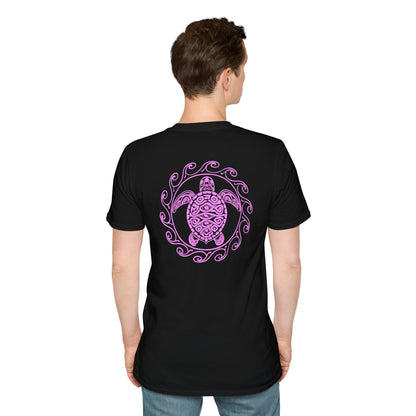SoliVisk Coastal Collection – Māori Pink Sea Turtle Unisex Graphic Tee Shirt