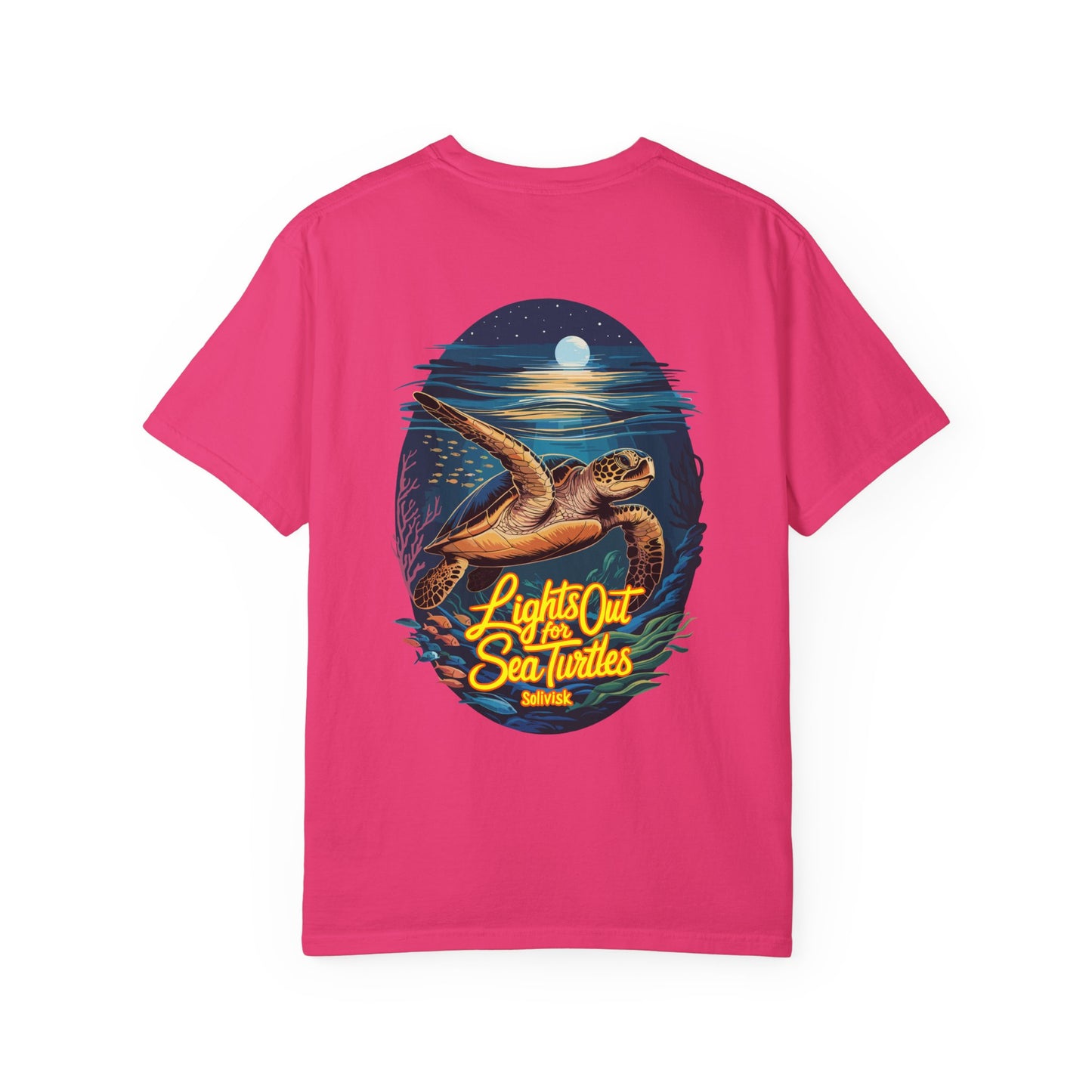 Lights Out for Sea Turtles Conservation T-Shirt – Comfort Colors Unisex Tee from the SoliVisk Coastal Collection