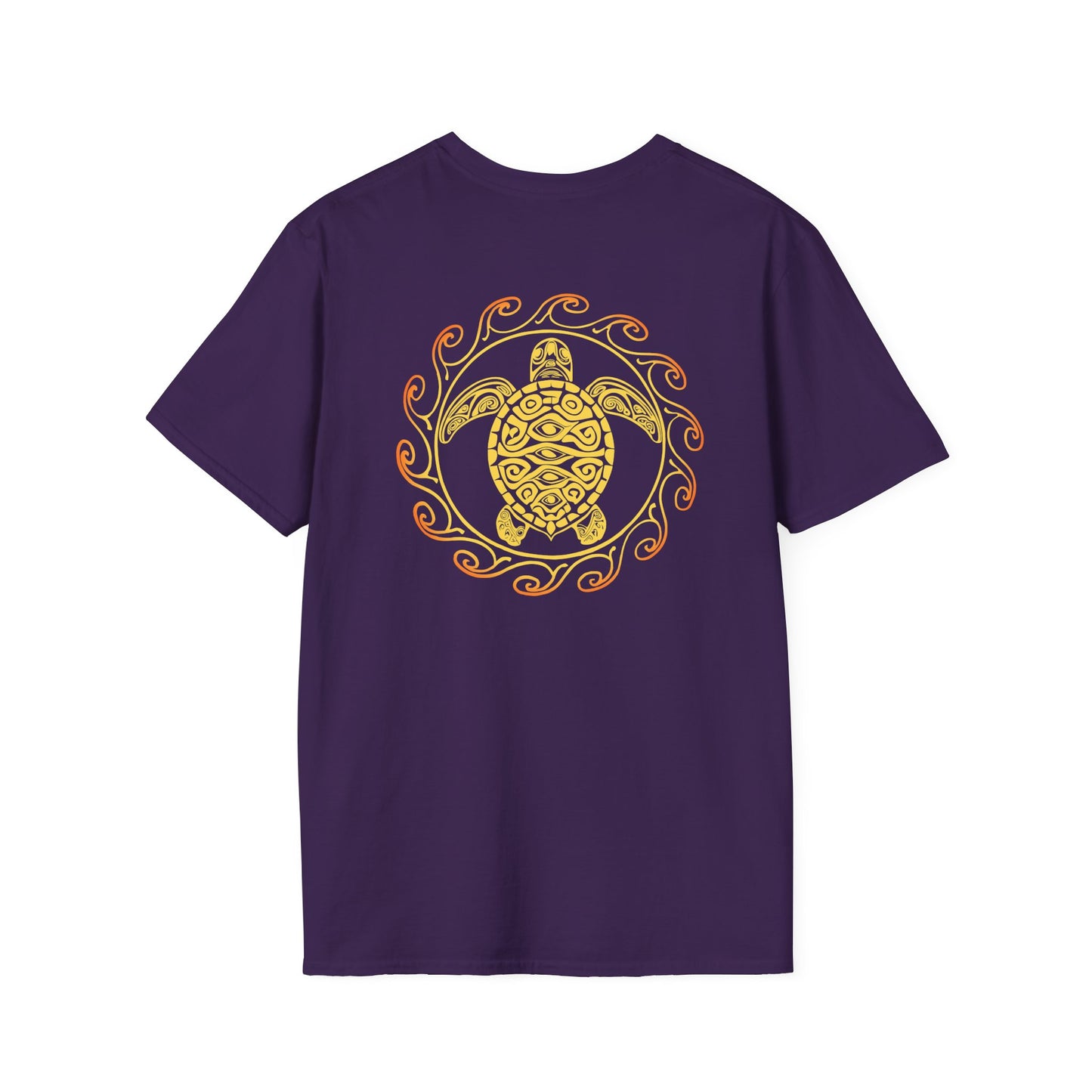 SoliVisk Coastal Collection – Māori Sun Burst Yellow Sea Turtle Unisex Graphic Tee Shirt