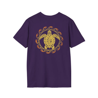 SoliVisk Coastal Collection – Māori Sun Burst Yellow Sea Turtle Unisex Graphic Tee Shirt