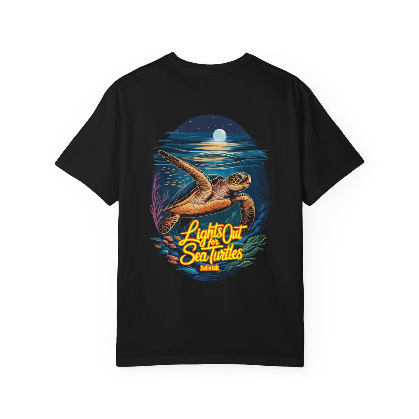 Lights Out for Sea Turtles Conservation T-Shirt – Comfort Colors Unisex Tee from the SoliVisk Coastal Collection