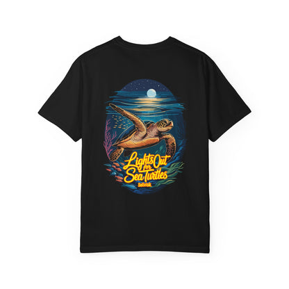 Lights Out for Sea Turtles Conservation T-Shirt – Comfort Colors Unisex Tee from the SoliVisk Coastal Collection