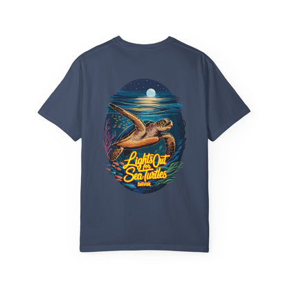 Lights Out for Sea Turtles Conservation T-Shirt – Comfort Colors Unisex Tee from the SoliVisk Coastal Collection