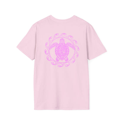 SoliVisk Coastal Collection – Māori Pink Sea Turtle Unisex Graphic Tee Shirt