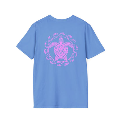 SoliVisk Coastal Collection – Māori Pink Sea Turtle Unisex Graphic Tee Shirt