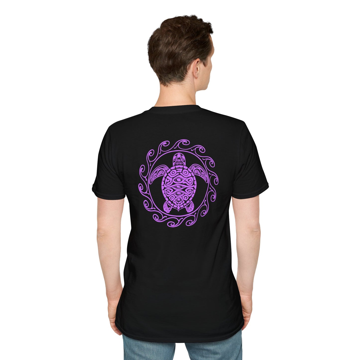 SoliVisk Coastal Collection – Māori Purple Sea Turtle Unisex Graphic Tee Shirt