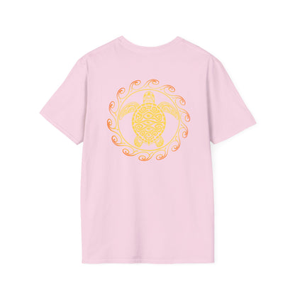 SoliVisk Coastal Collection – Māori Sun Burst Yellow Sea Turtle Unisex Graphic Tee Shirt