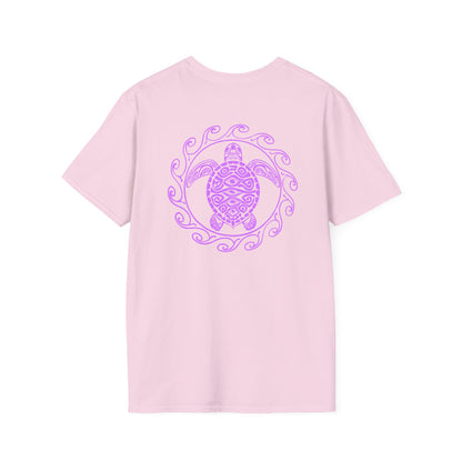 SoliVisk Coastal Collection – Māori Purple Sea Turtle Unisex Graphic Tee Shirt