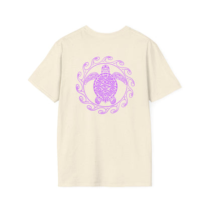 SoliVisk Coastal Collection – Māori Purple Sea Turtle Unisex Graphic Tee Shirt