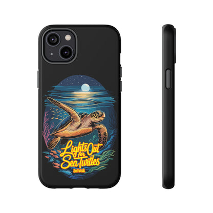 SoliVisk Coastal Collection “Lights Out for Sea Turtles” Black iPhone 12 - 15 Cases Matte Finish