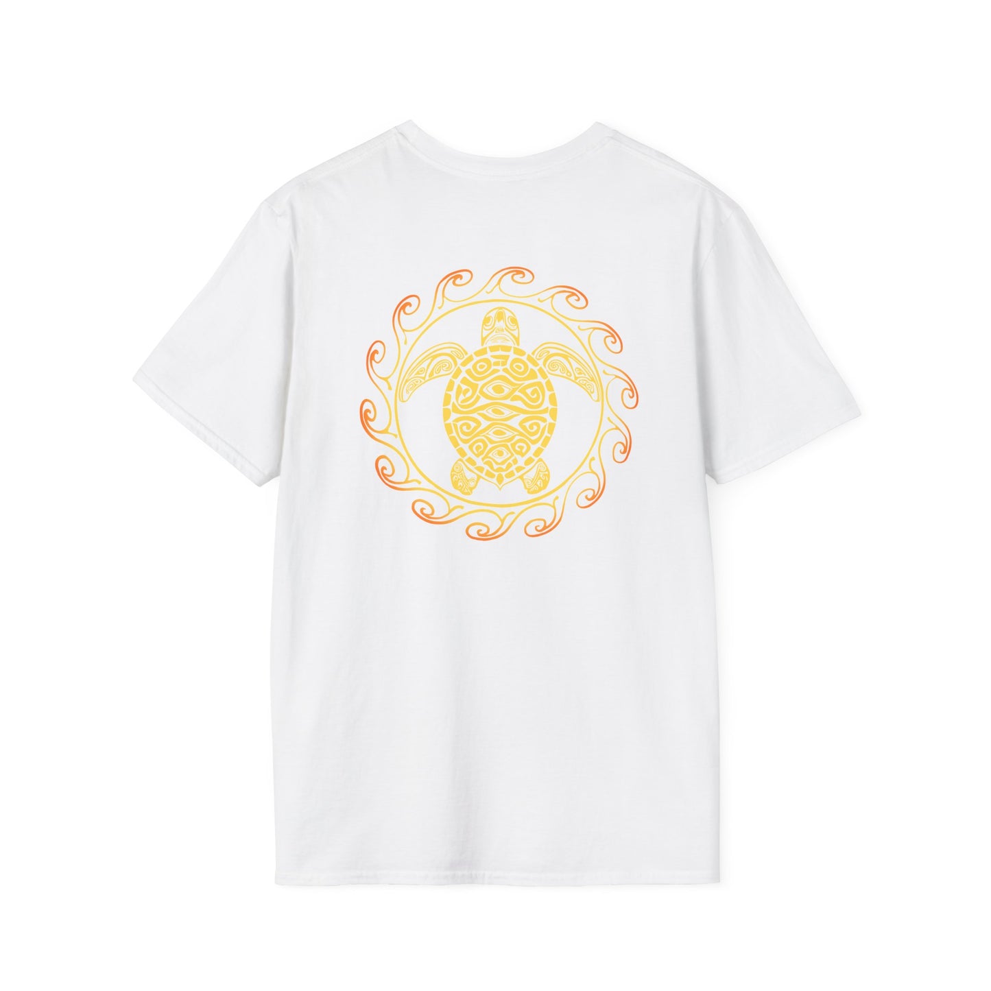 SoliVisk Coastal Collection – Māori Sun Burst Yellow Sea Turtle Unisex Graphic Tee Shirt