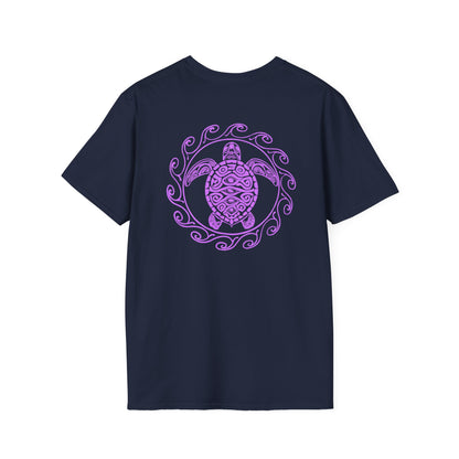 SoliVisk Coastal Collection – Māori Purple Sea Turtle Unisex Graphic Tee Shirt