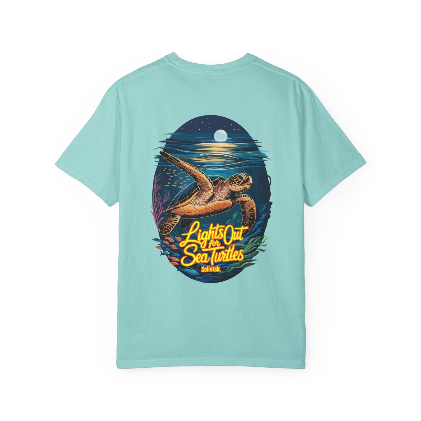 Lights Out for Sea Turtles Conservation T-Shirt – Comfort Colors Unisex Tee from the SoliVisk Coastal Collection