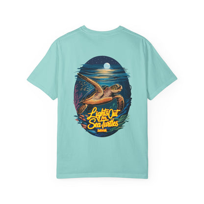 Lights Out for Sea Turtles Conservation T-Shirt – Comfort Colors Unisex Tee from the SoliVisk Coastal Collection