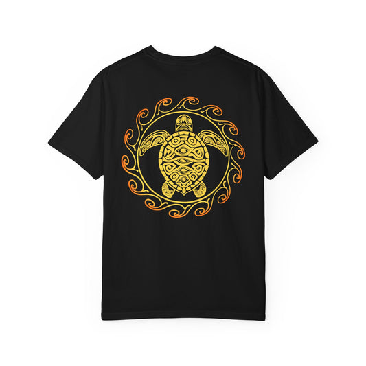 SoliVisk Māori Sun Burst Yellow Sea Turtle Unisex Tee Shirt