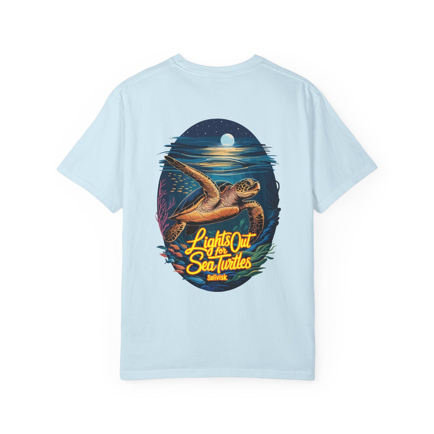 Lights Out for Sea Turtles Conservation T-Shirt – Comfort Colors Unisex Tee from the SoliVisk Coastal Collection