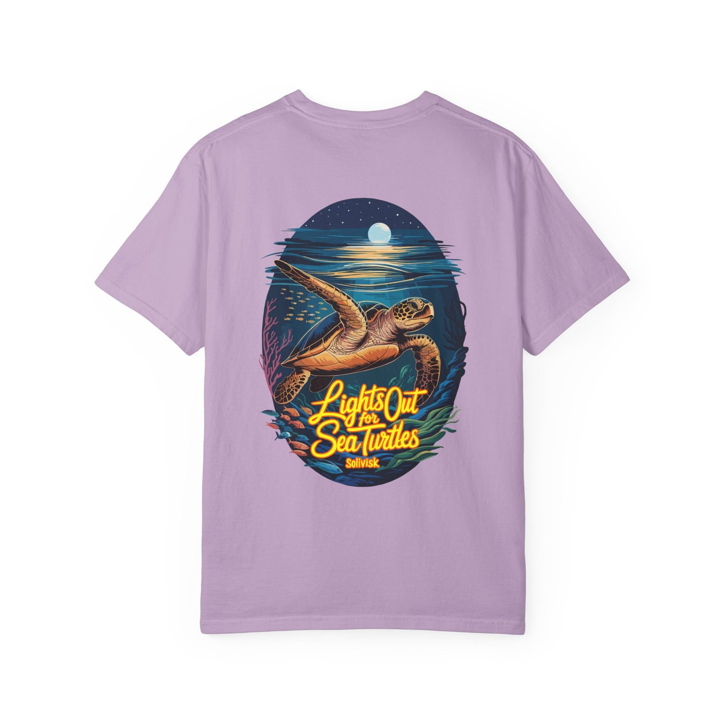 Lights Out for Sea Turtles Conservation T-Shirt – Comfort Colors Unisex Tee from the SoliVisk Coastal Collection