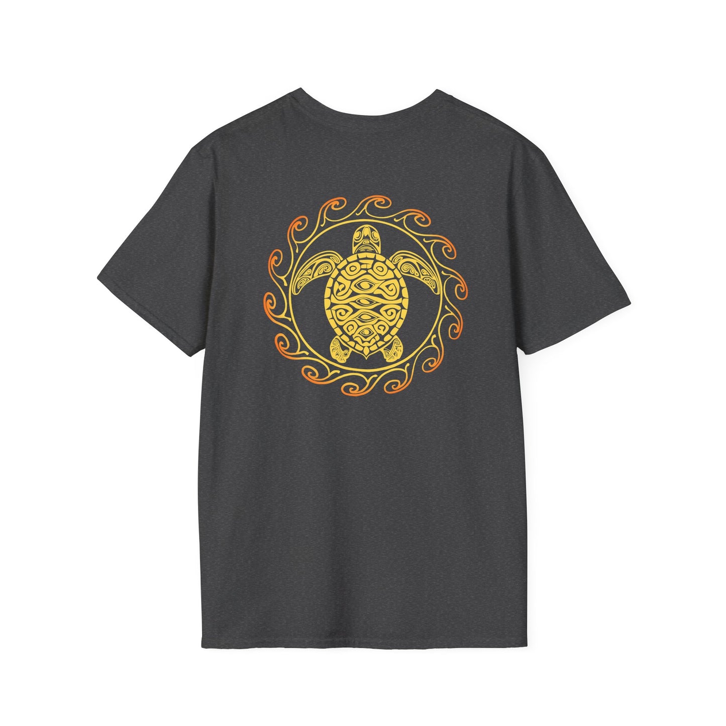SoliVisk Coastal Collection – Māori Sun Burst Yellow Sea Turtle Unisex Graphic Tee Shirt