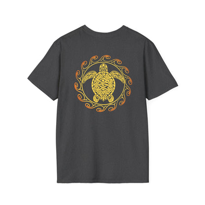 SoliVisk Coastal Collection – Māori Sun Burst Yellow Sea Turtle Unisex Graphic Tee Shirt